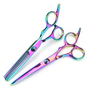 Hair Scissors professional JP 440c steel 6 '' 5 colors hair cutting scissors haircut thinning barber haircutting shears hairdresser 230325