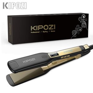 Hair Straighteners KIPOZI Professional Flat Iron Hair Straightener with Digital LCD Display Dual Voltage Instant Heating Curling Iron 230617