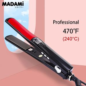 Hair Straighteners Professional Hair Straightener Keratin Hair Flat Iron 240 470 High Temperature Salon Hair Styling Tools Dual Voltage 231201