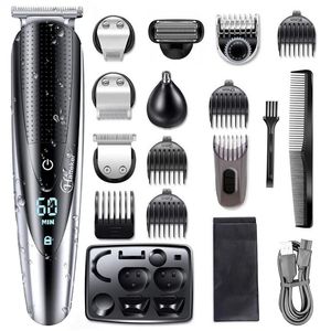 Hair Trimmer All In One For Men Beard Grooming Kit Electric Shaver Body Groomer Clipper Nose Ear Washable 231102