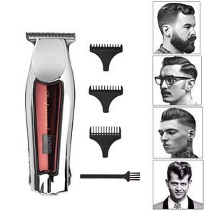Cortadora de pelo profesional para peluquero, maquinilla de afeitar inteligente en forma de T, pantalla Digital, cabezal de aceite Retro, cortadora de pelo inalámbrica