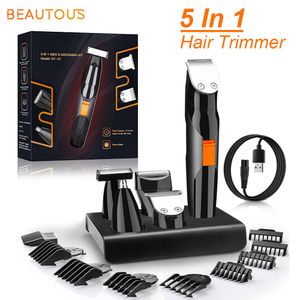 Hair Trimmer Beautous 5 en 1 Hair Trimmer para hombres Afeitadora eléctrica Body Trimmers Hair Clippers Barba inalámbrica Razor Grooming Bigote Kit 230526
