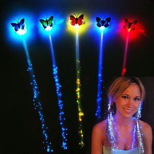 Papillon LED clignotant cheveux tresse brillant lumineux épingle à cheveux nouveauté cheveux ornement filles lumière jouets fête cadeau de noël