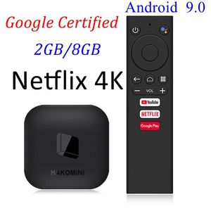 HAKOMiNi TV BOX Netflix 4K certifié Google Amlogic S905Y2 2GB DDR3 8GB Prime Video BT4.2 2.4G 5G Dual Wifi 1000M Ethernet