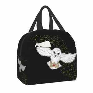 Halen Owl Flight Thermal Isulater Lunch Sac Femmes Witch Magic Portable Lunch Tote for Work School Travel Stange Food Box 42wd #