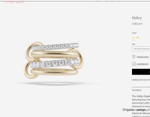 Halley Gemini Spinelli Kilcollin Diseñador de la marca Nuevo en joyería fina de lujo Anillo vinculado a Hydra en oro y plata esterlina