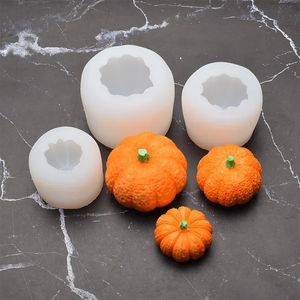 Halloween 3d Pumpkin Candle Moule de moisissure bricolage Old Pumpkin Christmas Aromatherapy Candle Decoration Silicone Abrasif Tool