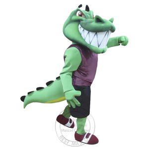 Costume de mascotte de crocodile d'université de taille adulte d'Halloween pour la personnalisation de support de livraison gratuite de mascotte de personnage de dessin animé de fête