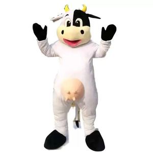 Halloween noir blanc vache mascotte Costume haute qualité dessin animé lait vache animal en peluche Anime thème personnage taille adulte noël carnaval fête d'anniversaire tenue fantaisie