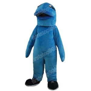 Disfraz de mascota de pez azul de Halloween, personaje de tema de anime de dibujos animados de alta calidad, tamaño adulto, traje de publicidad al aire libre de Navidad