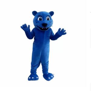 Halloween bleu panthère mascotte Costume haute qualité dessin animé léopard Animal Anime thème personnage noël Carnival283a