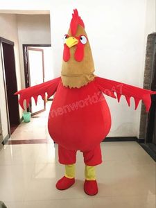 Costume de mascotte de poulet d'Halloween de haute qualité personnaliser le personnage de thème d'anime de dessin animé de coq unisexe adultes tenue déguisement de carnaval de Noël