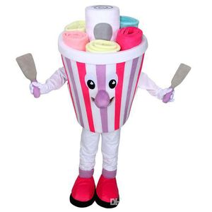Disfraz de mascota de helado colorido de Halloween, personaje temático de Anime de felpa de dibujos animados de alta calidad, disfraz de Carnaval de Navidad de tamaño adulto