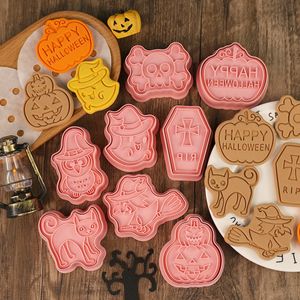 Moldes para hornear Lata de galletas de Halloween calabaza fantasma murciélago bruja Halloween decoración del hogar fiesta temática de terror ofrece regalos de truco o broma para niños