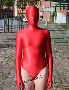 Halloween cospaly couleur unie unisexe Catsuit Costumes Sexy couleur rouge Lycar Spandex zentai Unitard demi-body