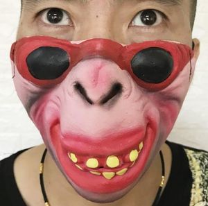 Halloween Cosplay Half Face Mask Vampire Witch Animal Costumes Masque Proppet Dog Kids Adult Funny Rubber Masks Fancy Decor Decor Prop