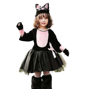 Disfraz de Halloween para mujer, disfraz de Cosplay de diseñador, ropa de Cosplay de gato negro de Halloween, gato persa, Animal, gato lindo