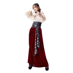 Disfraz de Halloween Disfraz de Cosplay de diseñador para Mujer Disfraz de Juego de Cosplay para Adultos Juego de Patio de Juegos de Halloween Traje de Disfraz de Pirata Femenina