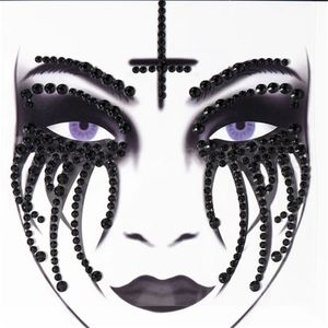 Halloween faux tatouage Skull Bone Face Art Bijoux Sticker pour Carnival Night Clubbing Makeup Body 240408