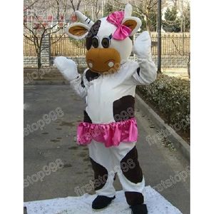 Halloween fleur jupe vaches mascotte Costume haute qualité dessin animé thème personnage adultes taille noël publicité extérieure tenue costume