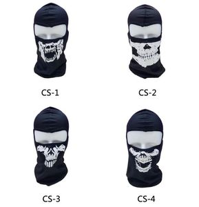 Masque de crâne de fantôme d'Halloween Cagoules de crâne intégral Moto Biker Balaclava Respiration Masques anti-poussière coupe-vent Masque de sport de ski