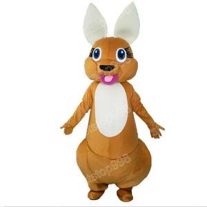 Costume de mascotte de kangourou d'Halloween, personnage de thème animé de dessin animé de haute qualité, taille adulte, fête de Noël, tenue de publicité extérieure