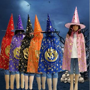 Halloween enfants cape de citrouille pas cher bébé capes magiques or cape de sorcière costumes de festival cosplay robe pour garçon fille