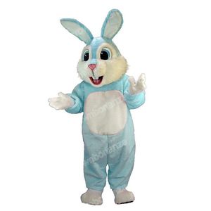 Disfraz de mascota de conejo azul claro de Halloween, personaje temático de Anime de dibujos animados, tamaño adulto, Navidad, Carnaval, fiesta de cumpleaños, atuendo al aire libre