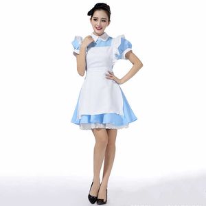 Disfraces de criada de Halloween para mujer Adulto Alicia en el país de las maravillas Traje Traje Criadas Lolita Vestido de lujo Disfraz de cosplay para mujeres Chica Y0827