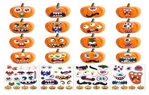 Stickers Halloween Mask 24x28cm Party Face un visage Pumpkin Decorations Sticker Home Decal décalcomanies Diy Halloween Decoration6009747