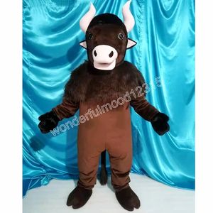 Nuevo negocio de halloween personalizado divertidos disfraces de mascota de bisonte mascota de Halloween de dibujos animados para adultos