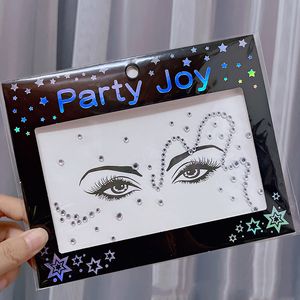 Decoración de fiesta de Halloween pegatinas de diamantes cejas pegatinas de cara DIY acrílico estrella maquillaje tatuajes temporales 20 piezas