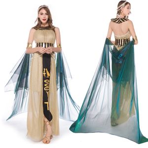 Disfraz temático de fiesta de Halloween para mujer, capa de Cosplay, diosa griega, vestido de baile de princesa, reina egipcia