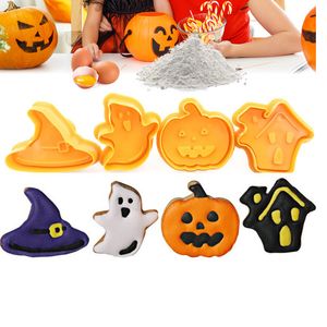 Molde de pastel de plástico de Halloween Sombrero de mago Calabaza Molde de chocolate Galleta de caramelo Moldes de bricolaje Decoración Herramientas de cocina para hornear BH5405 TYJ