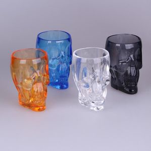 Tumblers de cóctel de plástico de Halloween Tazas de vidrio de vino. Copa de cerveza acrílica transparente de cráneo