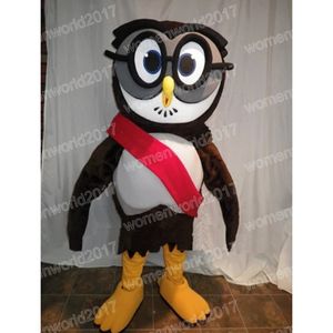 Costume de mascotte de hibou en peluche d'Halloween, tenue de personnage de dessin animé, tenue pour adultes, tenue de carnaval de noël, robe fantaisie pour hommes et femmes