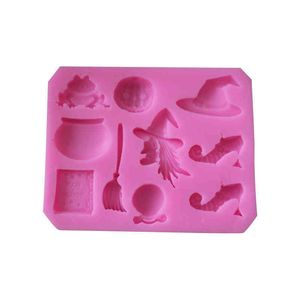 Halloween Pumpkin Broom Witch Shape Silicone Baking Moulds Chocolate Fondant Cake Mold DIY Silica Gel Cakes Decoration Bake Tools VTM TL1030