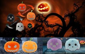 Halloween Pumpkin Ghost Toy Twos lados Luminados Luminoso Plush Party Fiest Party Props Surprise Whole7546591