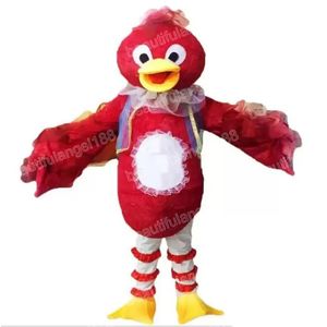 Costumes de mascotte d'oiseau rouge d'Halloween, personnage de dessin animé de haute qualité, tenue de carnaval unisexe pour adultes, tenue de fête de noël