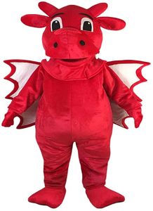 Dragones rojos de Halloween dinosaurios Disfraces de mascotas Trajes de personajes de dibujos animados de calidad superior Adultos Tamaño Carnaval de Navidad Fiesta de cumpleaños Traje al aire libre