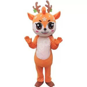 Halloween Sika Deer Mascot Disfraces Alta calidad Cartoon Mascot Apparel Performance Carnival Tamaño adulto Evento Promocional Publicidad Ropa