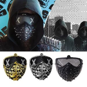 Halloween Supplies Punk Devil Anime Half Face Mask Rivets Plastic Color Color Ghostade Masquerade Death Cosplay Costume Costume Party