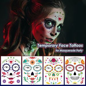 Halloween temporaire visage tatouages autocollant Halloweens maquillage mascarade fête bonbons corps bras tatouage autocollants