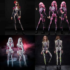 Tema de Halloween Rose Skeleton Cosplay Mujeres Mujeres sexy Scary Skost Spectre Costume Girls 3d Print Human Print Bodysuit S-XL C38x33 230927