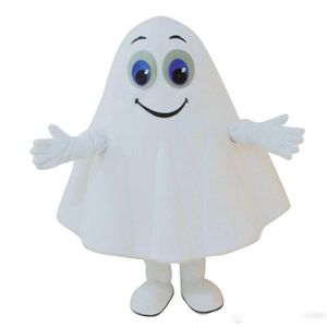 Disfraz de mascota de fantasma blanco de Halloween Dibujos animados de alta calidad Personaje de anime de felpa Tamaño adulto Carnaval de Navidad Fiesta de cumpleaños Traje de lujo