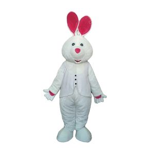 Disfraz de mascota de conejo blanco de Halloween Traje de personaje de dibujos animados de alta calidad Traje Adultos Tamaño Carnaval de Navidad Fiesta de cumpleaños Traje al aire libre