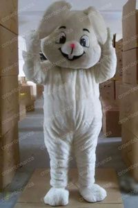 Disfraz de Mascota de conejo blanco de Halloween, trajes de personaje de dibujos animados de alta calidad, tamaño adulto, Navidad, Carnaval, fiesta de cumpleaños, traje al aire libre
