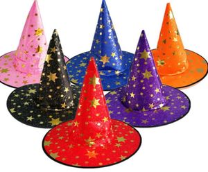 Halloween Witch Pointed Cap Costumes Party Decoration CHATS SORCH Wizard Star STARS For Kids Women Whole Party Supplies4802306