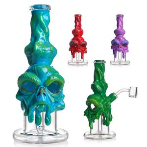 Hallowen Style 3d Monster Glass Bongs Dab Rig Sig Funny Hookah Water Pipes avec Quartz Banger Factory Wholesale 8,5 pouces