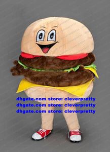 Hamburger Burger Bun HAM Cheeseburger Costume De Mascotte Adulte Personnage De Dessin Animé Promotion Des Ventes Couple Photos zx109
